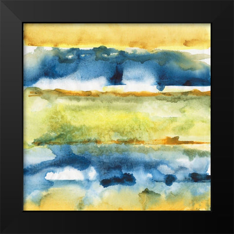 Watercolor Horizon I Black Modern Wood Framed Art Print by Combs, Joyce
