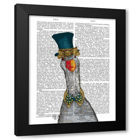 Goose in Blue Hat Black Modern Wood Framed Art Print with Double Matting by Fab Funky