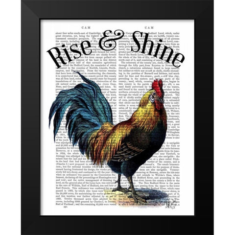 Rise and Shine Black Modern Wood Framed Art Print by Fab Funky
