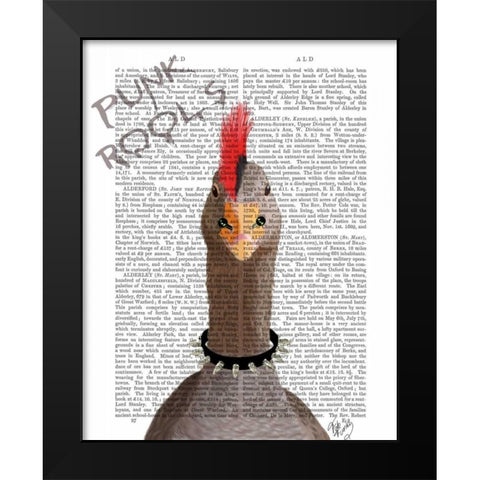 Punk Rock Goose Black Modern Wood Framed Art Print by Fab Funky