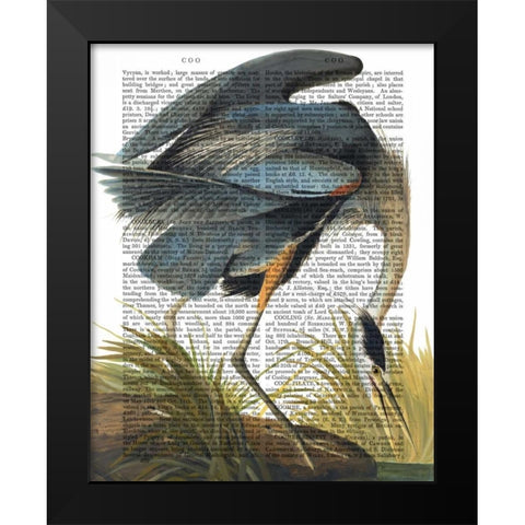 Blue Heron 1 Black Modern Wood Framed Art Print by Fab Funky
