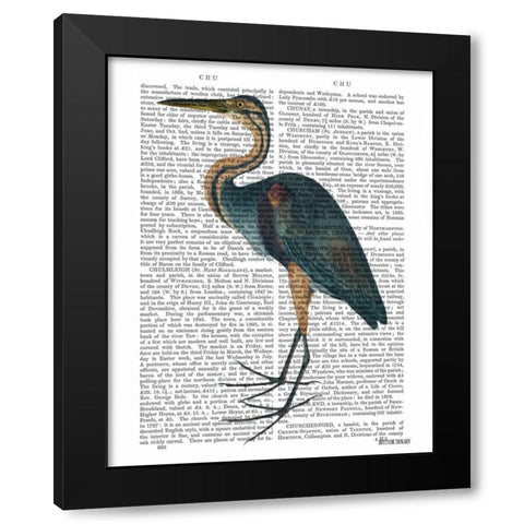 Blue Heron 3 Black Modern Wood Framed Art Print by Fab Funky