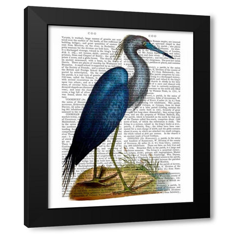 Blue Heron 2 Black Modern Wood Framed Art Print by Fab Funky