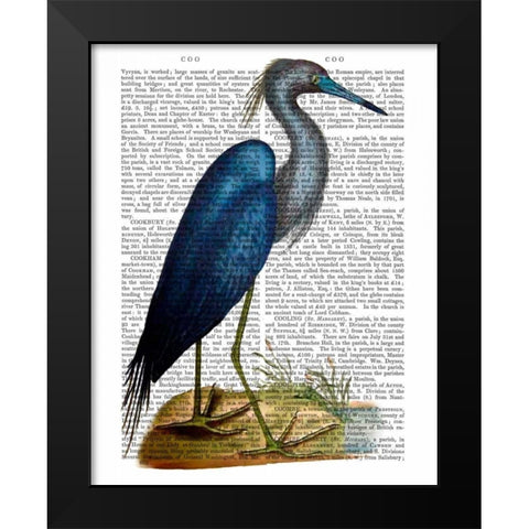 Blue Heron 2 Black Modern Wood Framed Art Print by Fab Funky