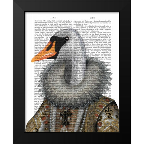 Elizabethan Swan Black Modern Wood Framed Art Print by Fab Funky