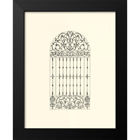 B-W Wrought Iron Gate III Black Modern Wood Framed Art Print by Unknown
