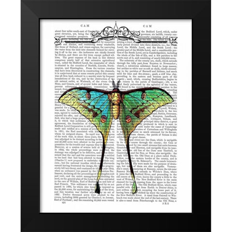 Butterfly 1 Black Modern Wood Framed Art Print by Fab Funky