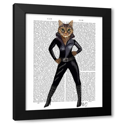 Catwoman Black Modern Wood Framed Art Print by Fab Funky