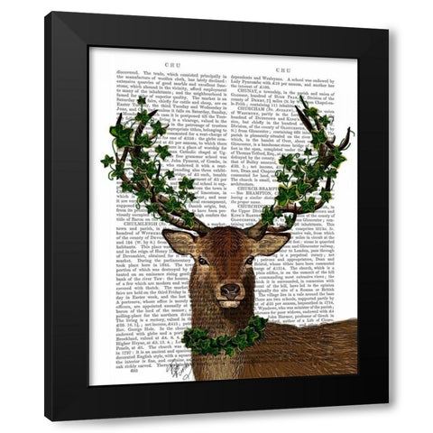 Green King Black Modern Wood Framed Art Print by Fab Funky
