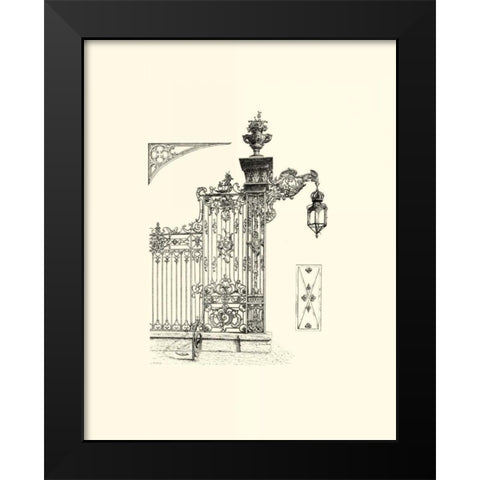 B-W Wrought Iron Gate IV Black Modern Wood Framed Art Print by Unknown
