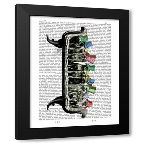 Dogs on Sofa Black Modern Wood Framed Art Print by Fab Funky