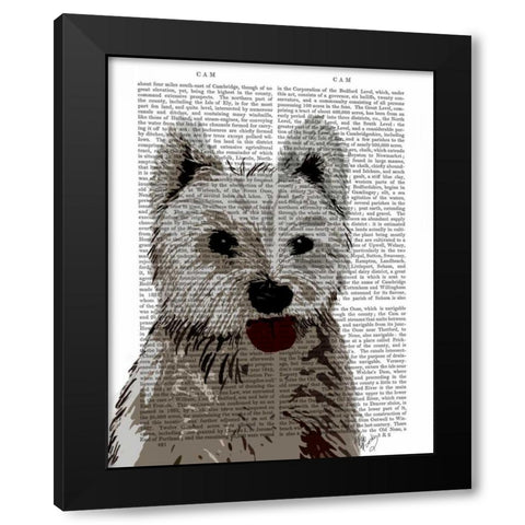 West Highland Terrier Plain Black Modern Wood Framed Art Print by Fab Funky