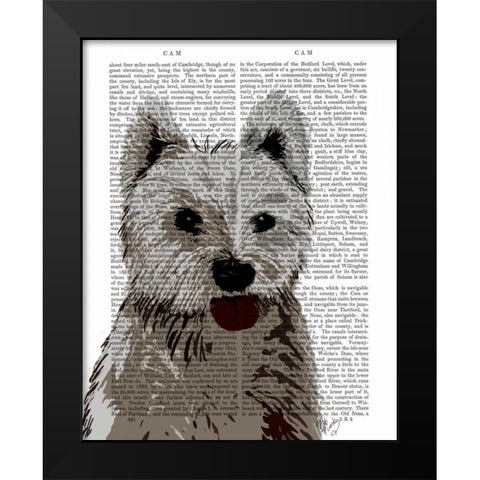 West Highland Terrier Plain Black Modern Wood Framed Art Print by Fab Funky