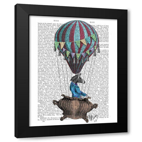 Flying Zebra Black Modern Wood Framed Art Print with Double Matting by Fab Funky
