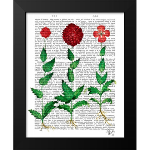 Italian Carnation 2 Black Modern Wood Framed Art Print by Fab Funky