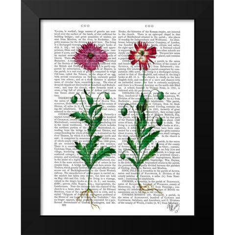 Italian Carnation 3 Black Modern Wood Framed Art Print by Fab Funky
