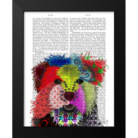 Yorkshire Terrier - Patchwork  Black Modern Wood Framed Art Print by Fab Funky