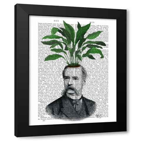 Aspidistra Head Plant Head Black Modern Wood Framed Art Print by Fab Funky
