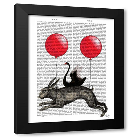 The Hare Ship Black Modern Wood Framed Art Print by Fab Funky