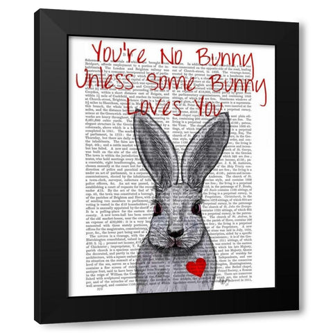 Youre No Bunny Black Modern Wood Framed Art Print with Double Matting by Fab Funky