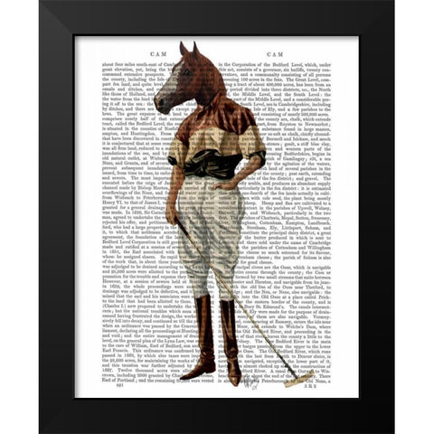 Polo Horse Full Black Modern Wood Framed Art Print by Fab Funky
