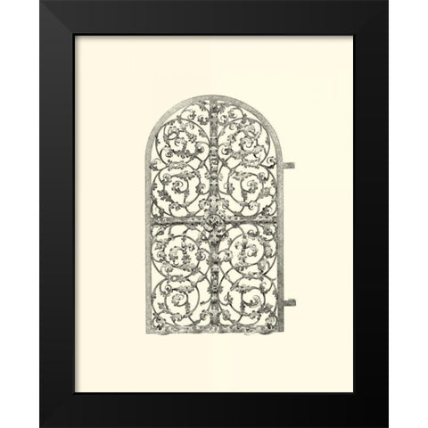 B-W Wrought Iron Gate VII Black Modern Wood Framed Art Print by Unknown