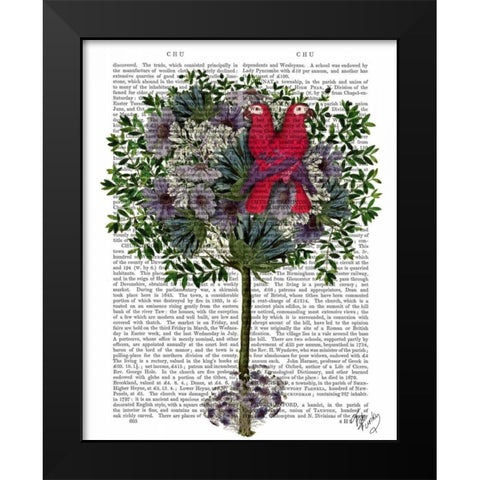 Love Birds in a Tree Black Modern Wood Framed Art Print by Fab Funky