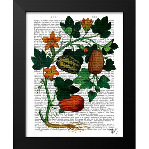 Squash Vine 1 Black Modern Wood Framed Art Print by Fab Funky