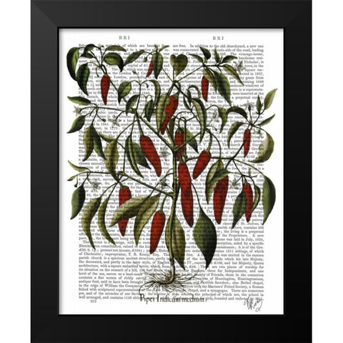 Peppers 3 Black Modern Wood Framed Art Print by Fab Funky