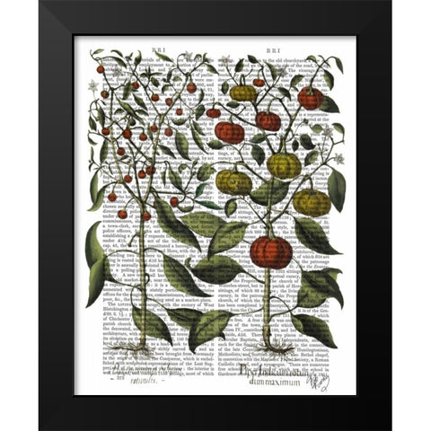 Peppers 4 Black Modern Wood Framed Art Print by Fab Funky