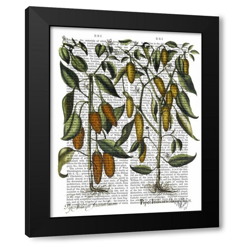 Peppers 7 Black Modern Wood Framed Art Print by Fab Funky