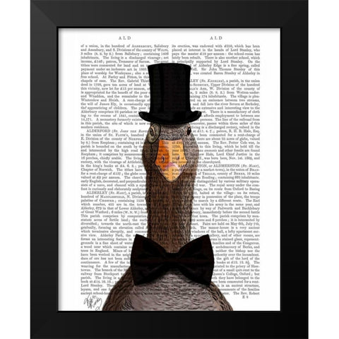 Distinguished Goose Black Modern Wood Framed Art Print by Fab Funky