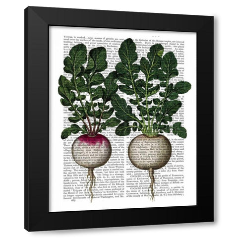 Radishes Print Black Modern Wood Framed Art Print by Fab Funky