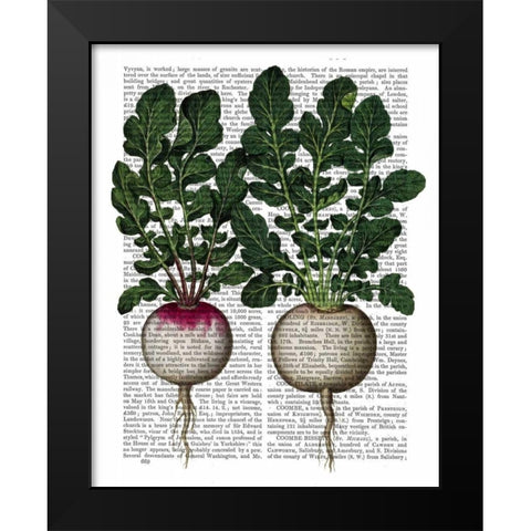 Radishes Print Black Modern Wood Framed Art Print by Fab Funky