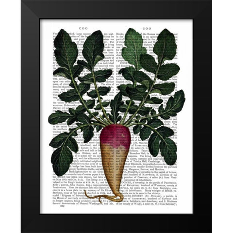 Turnip Black Modern Wood Framed Art Print by Fab Funky