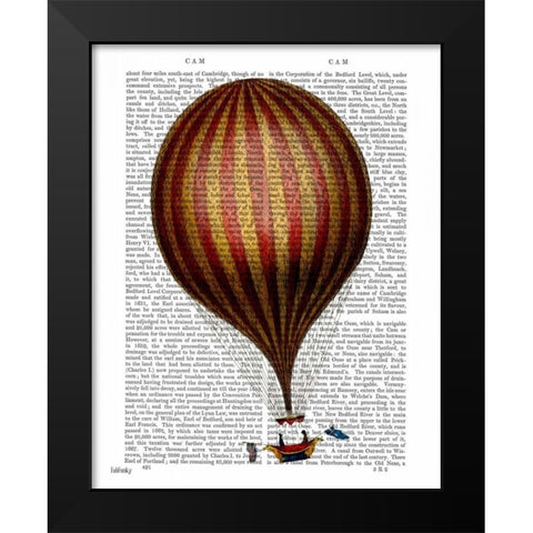 Royal Nassau Balloon Hot Air Balloon Black Modern Wood Framed Art Print by Fab Funky