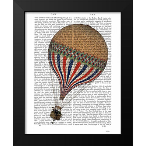 Le Tricolore Black Modern Wood Framed Art Print by Fab Funky