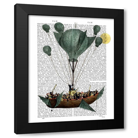 Diligenza Per La Luna Black Modern Wood Framed Art Print by Fab Funky