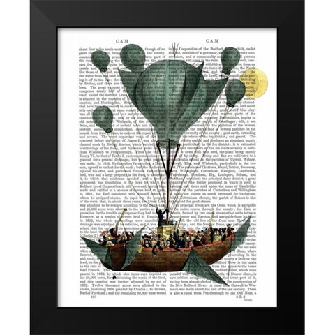 Diligenza Per La Luna Black Modern Wood Framed Art Print by Fab Funky
