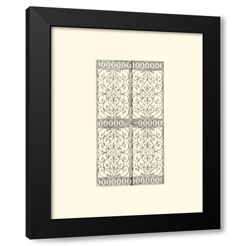 B-W Wrought Iron Gate VIII Black Modern Wood Framed Art Print by Unknown