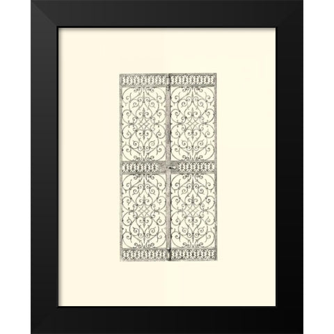 B-W Wrought Iron Gate VIII Black Modern Wood Framed Art Print by Unknown