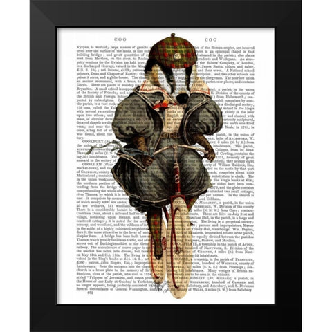 Badger on Vintage Bicycle Black Modern Wood Framed Art Print by Fab Funky