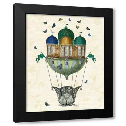 Butterfly House Black Modern Wood Framed Art Print by Fab Funky
