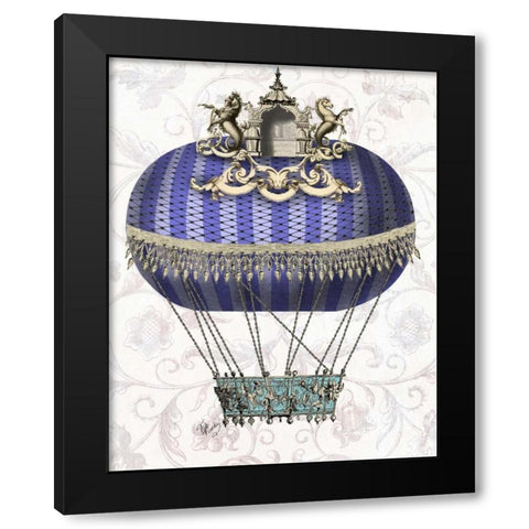 Baroque Balloon With Temple Black Modern Wood Framed Art Print by Fab Funky