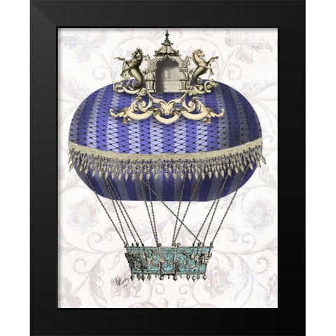Baroque Balloon With Temple Black Modern Wood Framed Art Print by Fab Funky