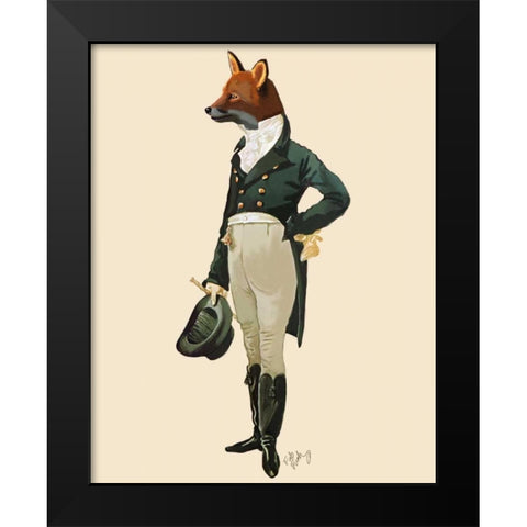 Dandy Fox Full Black Modern Wood Framed Art Print by Fab Funky