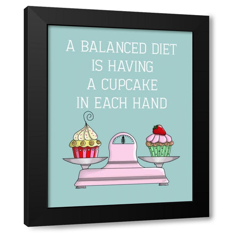 A Balanced Diet Black Modern Wood Framed Art Print with Double Matting by Fab Funky