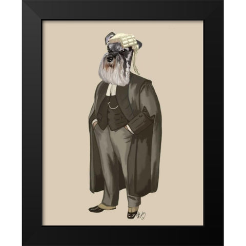 Schnauzer Lawyer Black Modern Wood Framed Art Print by Fab Funky