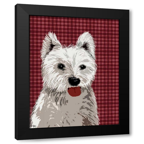 West Highland Terrier Plain Black Modern Wood Framed Art Print with Double Matting by Fab Funky