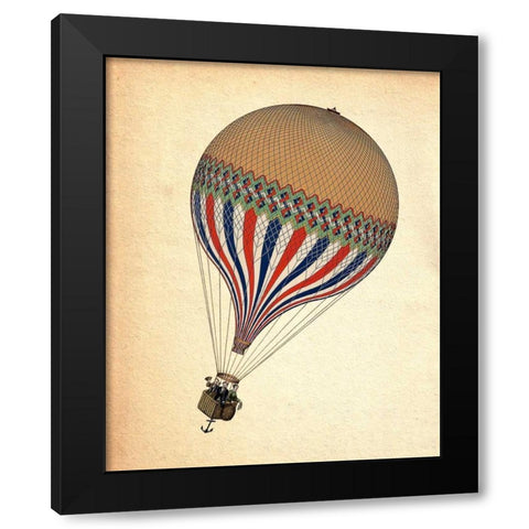 Le Tricolore Black Modern Wood Framed Art Print with Double Matting by Fab Funky